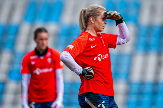Goalkeeper Guro Pettersen of the Norwegian women's national