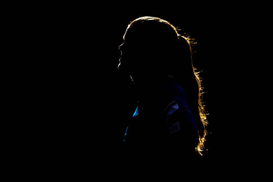 The silhouette of Maren Mjelde of the Norwegian women's