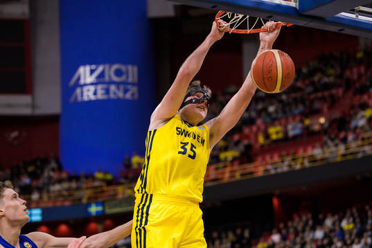 Simon Birgander of Sweden dunks the ball