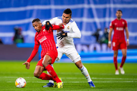 Fernando of Sevilla and Casemiro of Real Madrid