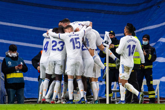 Players of Real Madrid celebrate