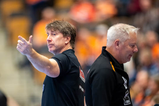 Kristianstads tränare Jonas Wille och assisterande