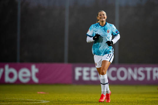 Lisa-Marie Karlseng Utland of Norway celebrates scoring 0-3