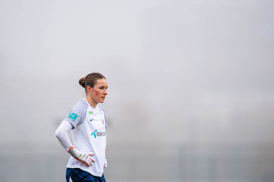 Goalkeeper Rugile Rulyte of Norway warms up