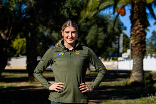 Nina Dano of Sweden poses for a portrait at a press meeting