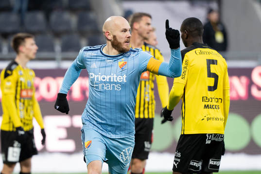 Djurgårdens Magnus Eriksson jublar