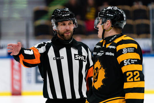 Domare Marcus Linde och Skellefteås Jonathan Johnsson