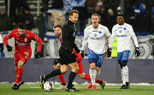 IFK Norrköpings Marco Lund Nielsen reagerar