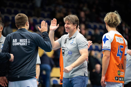Kristianstads tränare Jonas Wille jublar