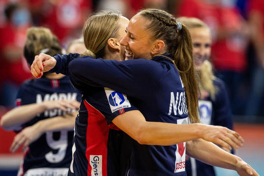 Camilla Herrem of Norway celebrates
