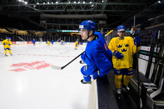 William Eklund of the Swedish under-20 national ice hockey