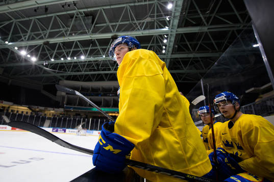 Victor Sjöholm of the Swedish under-20 national ice hockey