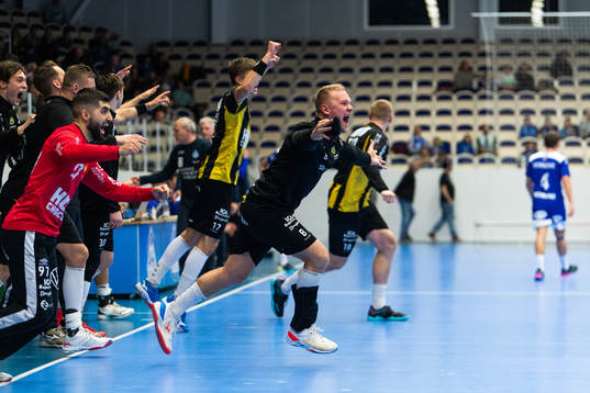 Hammarbys Topias Laine jublar på slutsignalen