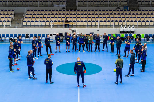 during a training session with the Swedish men's national
