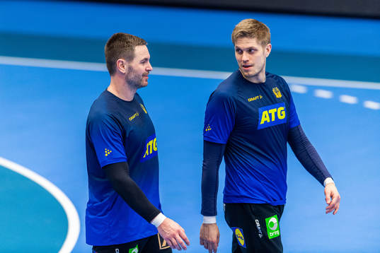 Goalkeeper Andreas Palicka and goalkeeper Peter Johannesson