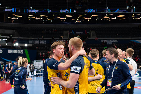 Valter Chrintz and Jim Gottfridsson of Sweden celebrate