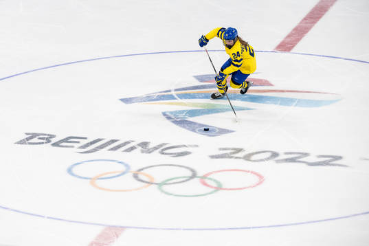Felizia Wikner-Zienkiewicz of Sweden with a penalty shot in