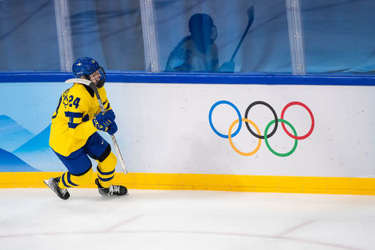 Felizia Wikner-Zienkiewicz of Sweden celebrates scoring 1-1