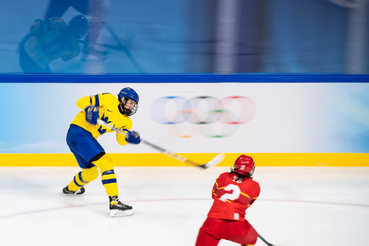Josefin Bouveng of Sweden in the women's ice hockey