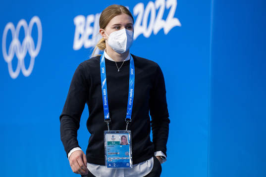 Agnes Åker in the women's ice hockey game between Sweden