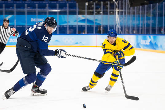 Marko Anttila of Finland and Jonathan Pudas of Sweden in an
