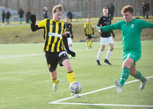 IFK Hässleholms Robin Strömberg i träningsmatchen mellan