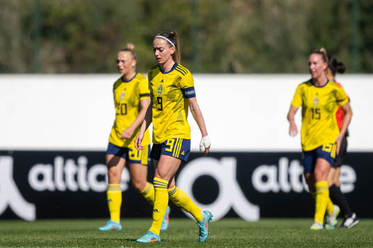Kosovare Asllani of Sweden looks dejected