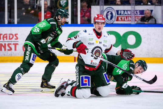 Färjestads Linus Johansson och Victor Ejdsell mot
