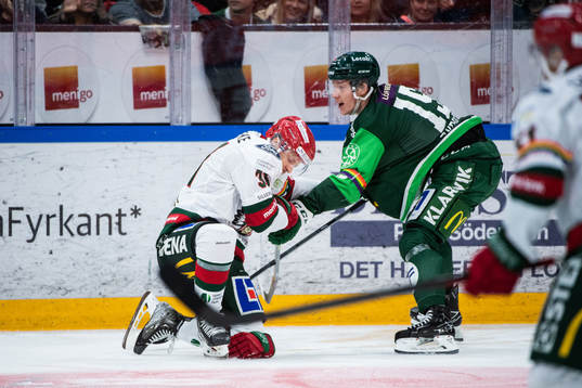 Frölundas Nicklas Lasu och Färjestads Gustav Rydahl
