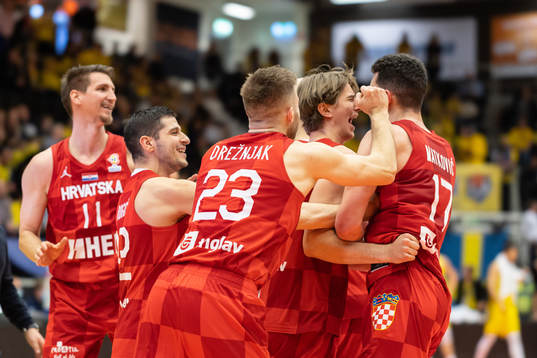 Players of Croatia celebrate