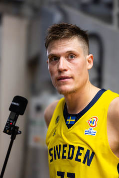 Jonas Jerebko of Sweden looks dejected
