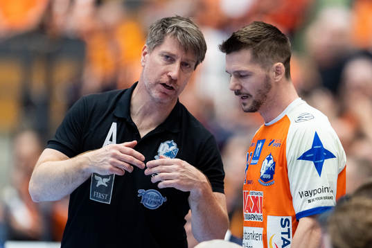 Kristianstads tränare Jonas Wille och Vassa Furlan