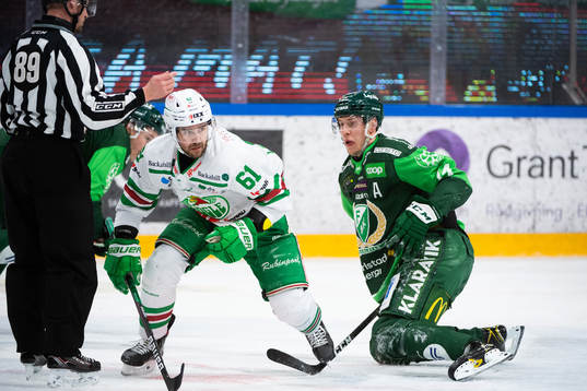 Linjedomare Gustav Jonsson, Rögles Ludvig Larsson och