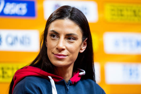Ivana Spanovic Vuleva of Serbia at a press conference