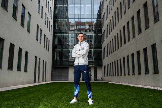 Thobias Montler of the Swedish athletics team poses for a