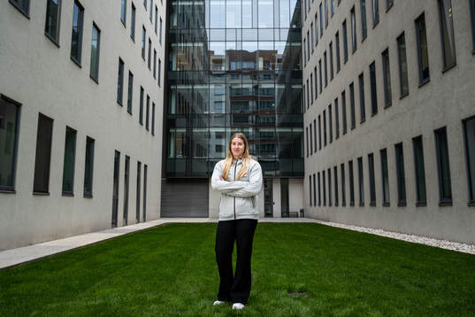 Fanny Roos of the Swedish athletics team poses for a