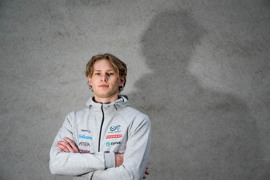 Carl Bengtström of the Swedish athletics team poses for a