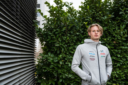 Carl Bengtström of the Swedish athletics team poses for a