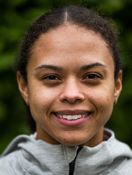 Claudia Payton of the Swedish athletics team poses for a