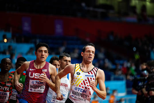 Bryce Hoppel of USA and Aurete Vanderputte of Belgium