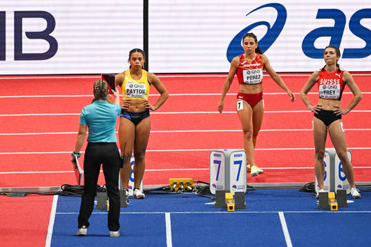 Claudia Payton of Sweden looks dejected