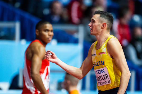 Thobias Montler of Sweden reacts when competing in men's