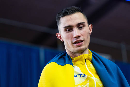 Thobias Montler of Sweden celebrate his silver medal