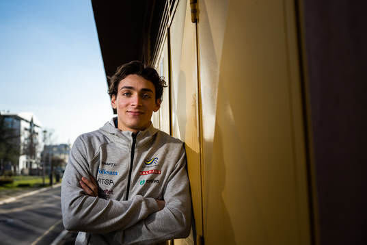 Armand Duplantis of the Swedish athletics team poses for a