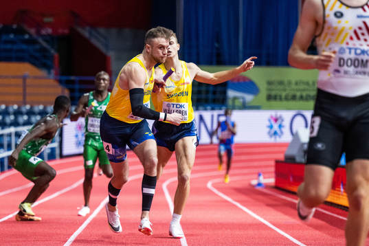 Karl Wållgren and Erik Martinsson of Sweden compete in