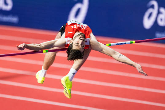 Loic Gasch of Switzerland in men’s high jump final