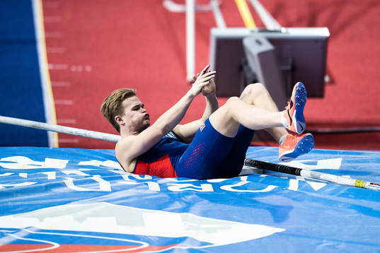 Sondre Guttormsen of Norway looks dejected when competing