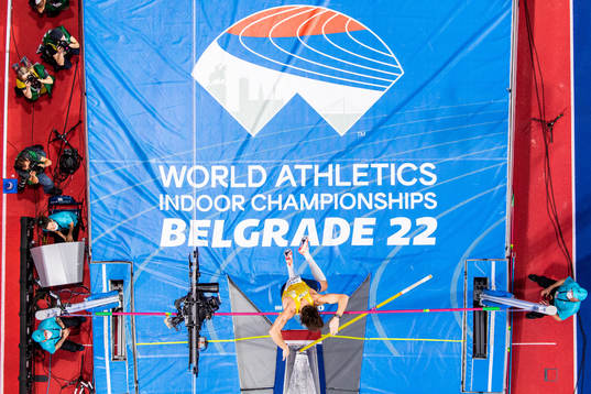Armand Duplantis of Sweden sets a new world record at the
