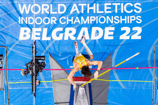 Armand Duplantis of Sweden sets a new world record at the