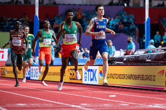 Samuel Tefera of Ethiopia and Jakob Ingebrigtsen of Norway